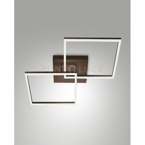 BARD  PLAFONIERA CORTEN  L.65X65CM 2 LUCI A LED 3000K - 52W - 5180 lm DIMMERABILE C/ACC.