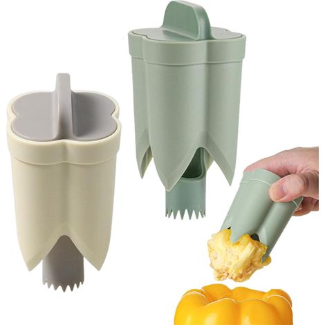 2 bouteilles de noyau de poivre, Pepper tige remover, 2 en 1 Pepper Seed remover, Home Apple Pepper Seeder, gadgets de cuisine (1/5)