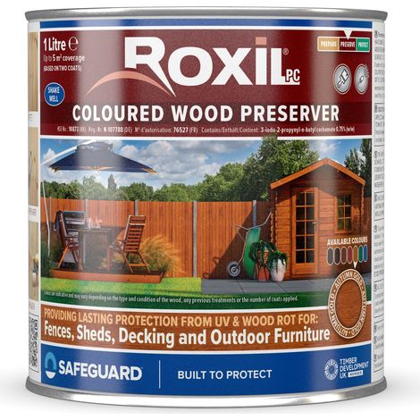 Roxil Wood Stain Preserver (1L Autumn Gold) 5m Coverage