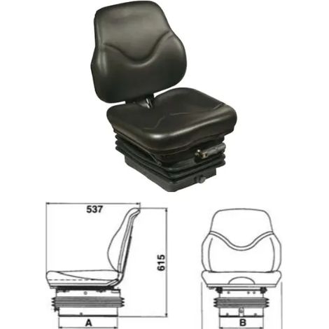 Sedile SC79 molleggio meccanico M200 soffietto in skay e stoffa omologato Cobo - Skay
