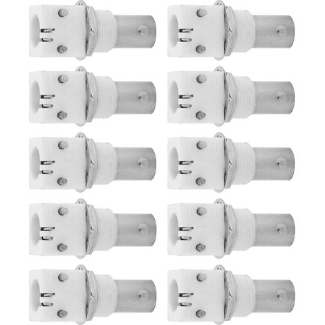Lot de 10 connecteurs BNC blancs à montage sur circuit imprimé à 90° (adaptateur 2P BNCQ9) pour systèmes de vidéosurveillance (1/5)