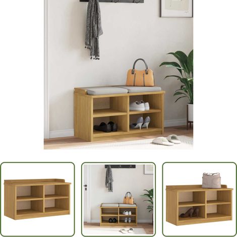 vidaXL Kiefer - Flurbank SANDNES 87x40x50 cm Massivholz Kiefer (1/5)