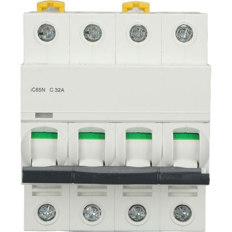 Disjoncteur MCB 4P basse tension 32A, montage sur rail DIN AC 400V pour équipements domestiques (1/5)