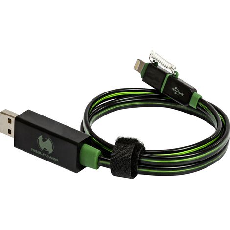 RealPower Datenkabel LED grün micro-USB auf Lightning (185962) (1/3)