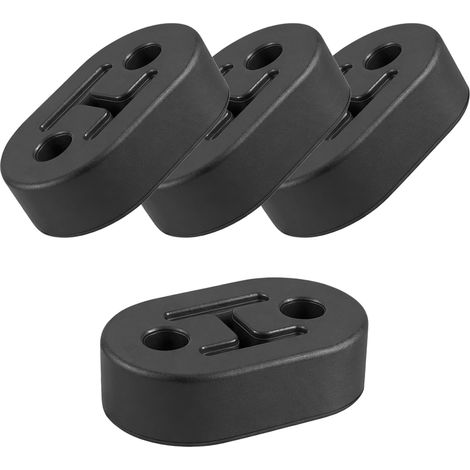 Lot de 4 supports de pot d'échappement de voiture, en caoutchouc, 2 trous, pour réduction du bruit du système d'échappement de la plupart des voitures, 12 mm (1/5)