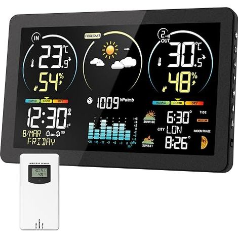 Wireless Indoor Outdoor Weather Station with 1 Outdoor Sensor (1/5)