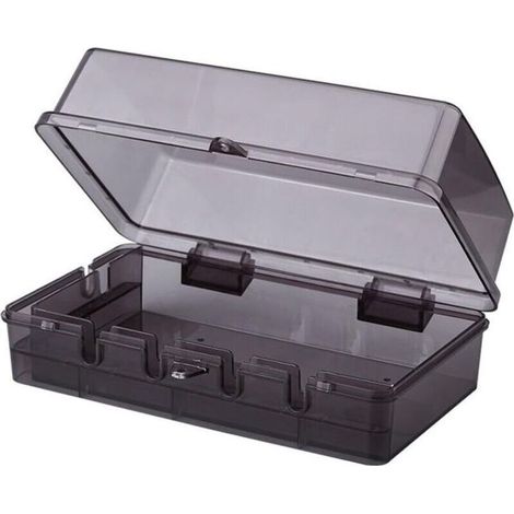 Boîte de prise étanche pour l'extérieur, 6 prises de courant, boîtier électrique en ABS pour jardin, terrasse, jardin, cour, noir (1/4)