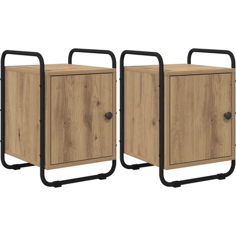 vidaXL Bedside Cabinet 2 pcs Artisan Oak 35 x 36.5 x 50 cm (1/5)