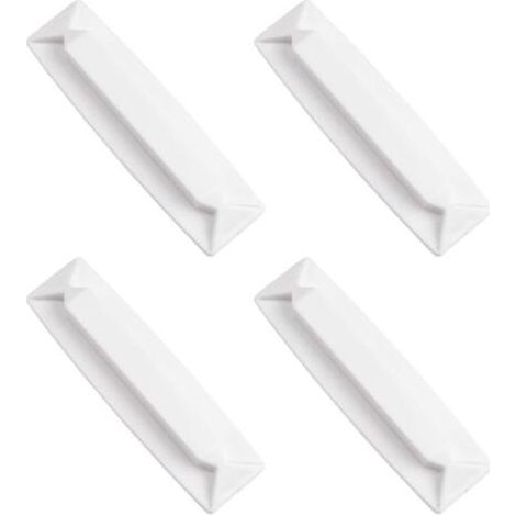 Lot de 4 poignées de tiroir auto-adhésives en plastique pour porte coulissante de cuisine, salle de bain, fenêtre, réfrigérateur, WC (blanc) (1/5)