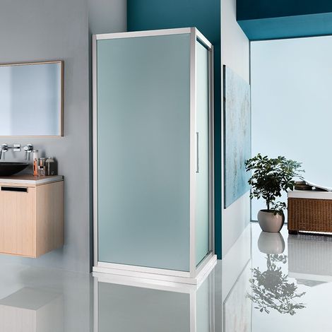Samo - Paroi de douche fixe 87-90 cm Ht.200 cm profilé chromé brillant verre transparent - Europa