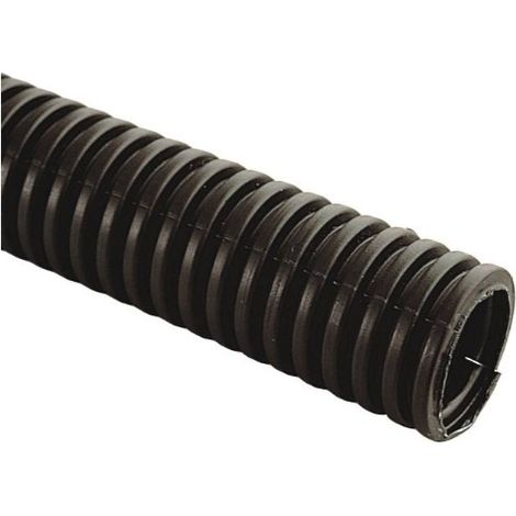 Rouleau 25m gaine annelée 6mm – Protection câbles en polypropylène – Température de service -40°C à 135°C – Gaine fendue pour installation facile – Sodelec