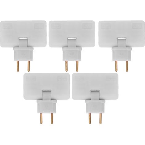 5er-Pack kabelloser EU-Steckdosenadapter mit 180°-Verlängerung (1 auf 3 EU-Stecker), 110–250 V, Weiß (1/5)