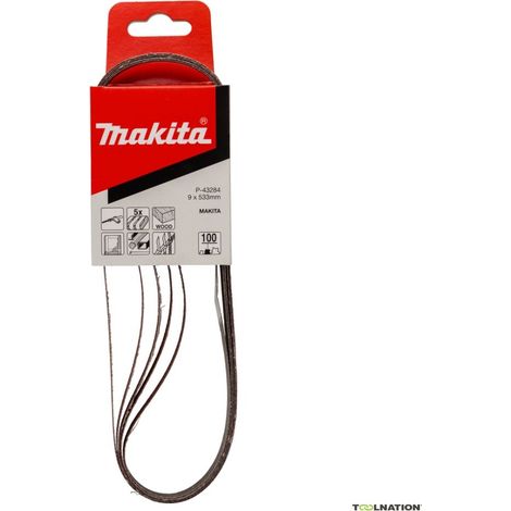 P-43284 Lija de banda 9 x 533 mm, 100G, 5 pcs