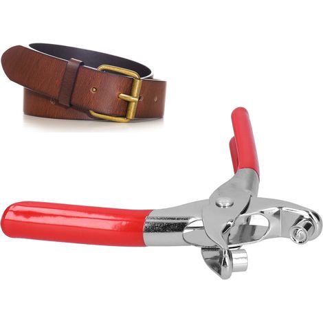 Pince à œillets de 15 cm (6 pouces) chromée, à revêtement par immersion, avec 100 rivets - rouge (1/5)