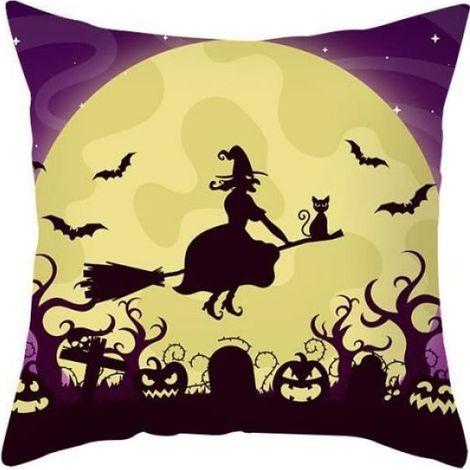 Housse d'oreiller - - Halloween Citrouille - 45x45 cm - Synthétique - Intérieur (1/2)