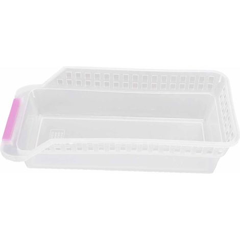 Boîte De Rangement - En Plastique PP Avec Trous D Aération - Pour Bureau Salle De Bain Cuisine Réfrigérateur - 28x15x10cm (1/5)