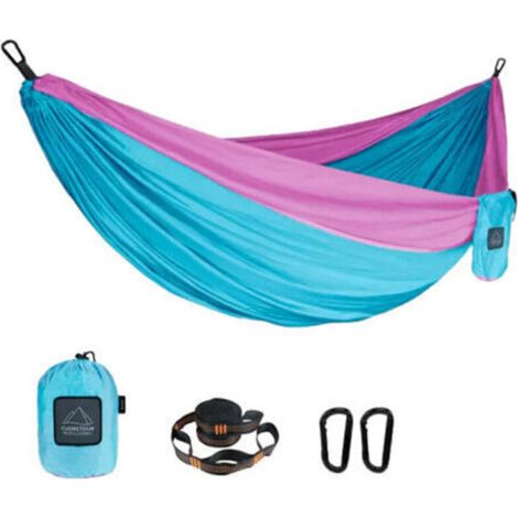 Hamac extérieur en nylon parapluie tissu anti-renversement champ installation rapide camping balançoire hamac portant 300 kg- (1/4)