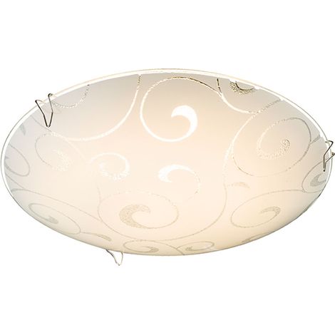 Lampada da parete, plafoniera, lampada da parete, lampada da cucina, soggiorno, viticci di fiori con cristalli di vetro bianchi, 1x LED 8Watt 500 lumen bianco caldo, DxH 20x6 cm