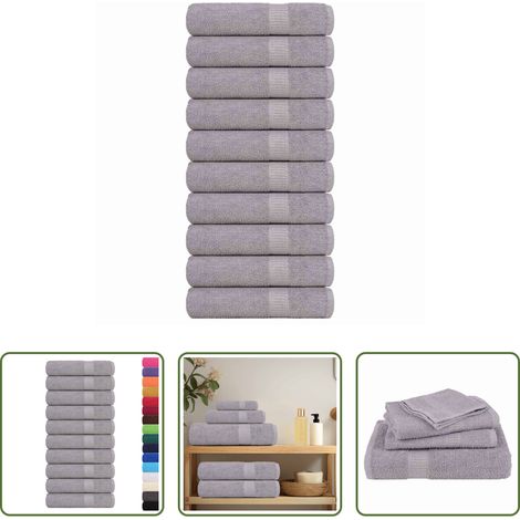 Baumwolle - Badetücher FROGN 10 Stk. Grau 100x150 cm 360 g/m² (1/5)