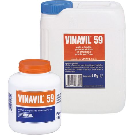 Colla Vinavil 59 adesivo acetovinilico in barattolo o tanica - 5 kg