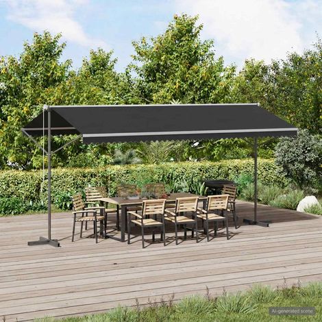 145887 vidaXL Free Standing Awning 500x300 cm Anthracite (1/5)