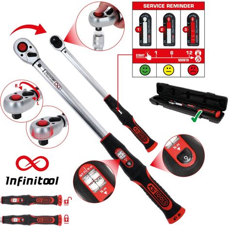 KS Tools 1/4 INFINITOOL Ratschen-Drehmomentschlüssel, 1-5 Nm