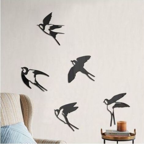 Lot de 5 décorations murales en Acrylique à suspendre pour maison, cuisine, terrasse, chambre à coucher, salon, salle de bain, jardin (1/2)