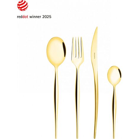 NATURA GOLD, Posate Set 24 Pz, Scatola Finestra, Casa Bugatti