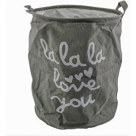 TRADE SHOP - Cesto Portabiancheria Pieghevole Scritta Organizer Vestiti Sporchi 40x50cm 10473 -