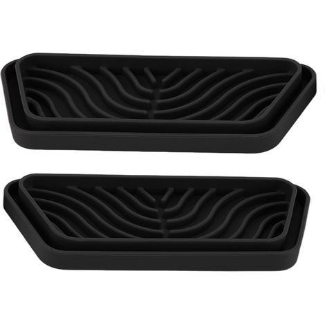 Lot de 2 bacs récupérateurs d'eau trapézoïdaux en silicone noir pour réfrigérateur GE et Samsung (1/5)