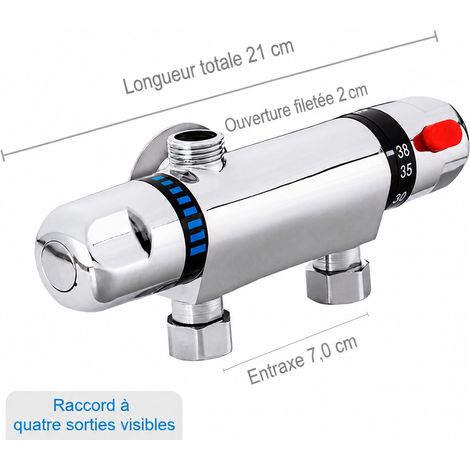Mitigeur thermostatique de douche mural apparent en alliage réf 5717 800 g – Livraison gratuite