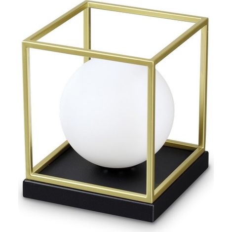Cubo Decorativo Sobremesa Pequeño Latón Satinado, E14 (1/2)