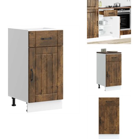 Armoire de cuisine Lucca chêne fumé bois ingénierie - Armoire De Cuisine - Armoires De Cuisine - Meuble D'évier - Meuble D'évier De Cuisine (1/5)