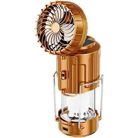 Lanterne de camping portable avec ventilateur solaire pour une utilisation en extérieur, extensible, peut être suspendue et transportée - AquaForge