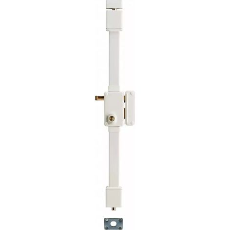 THIRARD - Serrure en applique Beluga à tirage pour porte d'entrée, droite, 3 pts, Transit2 Ø23mm, axe 45mm, blanc, 4 clés - THIRARD