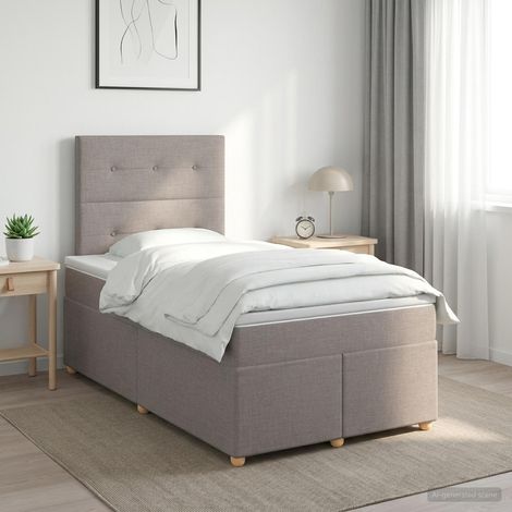 vidaXL Lit boxspring avec matelas Taupe 120 x 190 cm Tissu (1/5)
