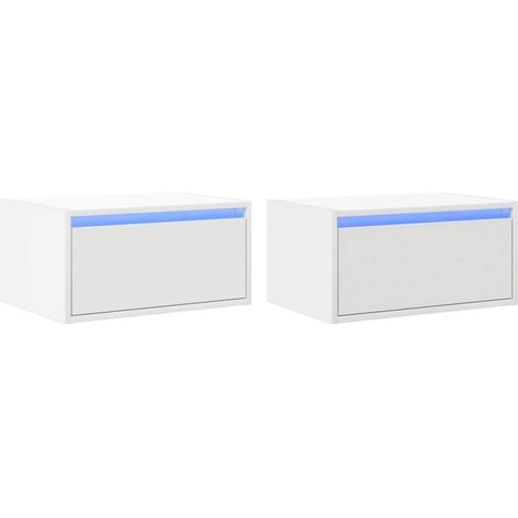 Maison Exclusive - Wand-Nachttische mit LED-Leuchten 2 Stk. Weiß