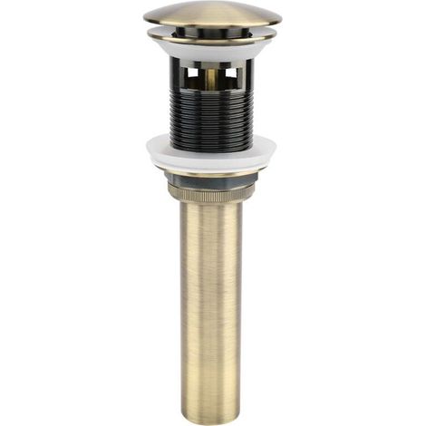 G1 1/4 " Pop-up Rétro Bouchon Bonde de Lavabo Vidange Clic-clac avec Trop-Plein en Laiton Bronzé Universel Valve Draineur d’Evier Vasque Siphon - avec Trop-Plein,de (1/5)