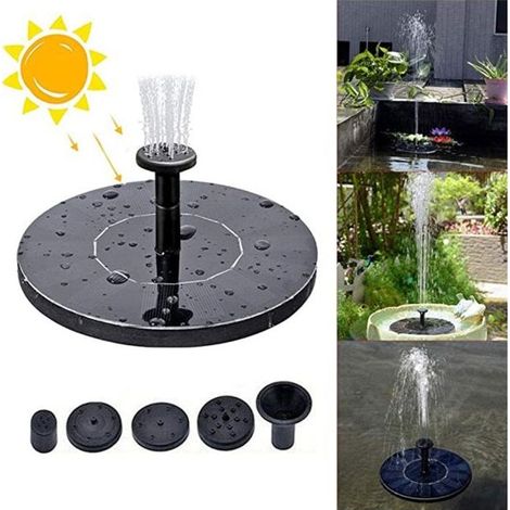 Fontaine à eau solaire autoportante flottante avec abreuvoir pour oiseaux, idéale pour le jardin. (1/5)