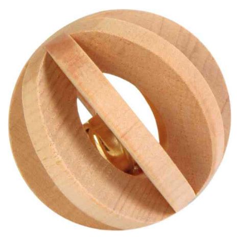 gioco in legno trixie wooden ball with rattle 6 cm naturale sonoro