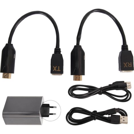 Prolongateur HDMI Full HD 1080p sur Cat5e/Cat6 jusqu'à 60 m, émetteur-récepteur RJ45 Ethernet avec bloc d'alimentation 100-240V prise UE. (1/5)