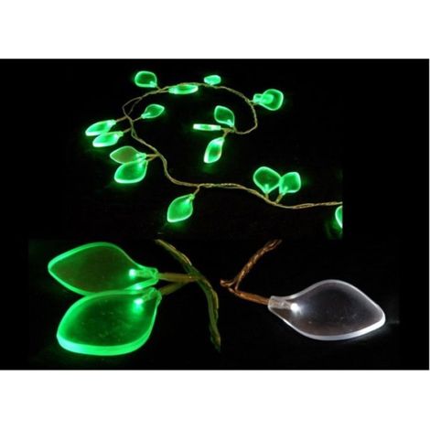 Guirlande lumineuse feuilles givrees vert (1/2)