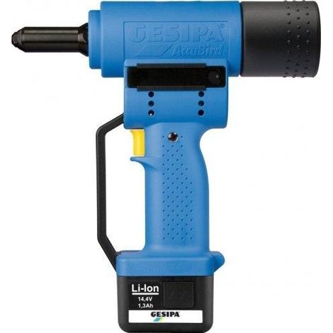 Gesipa AccuBird remachadora inalámbrica azul con doble batería