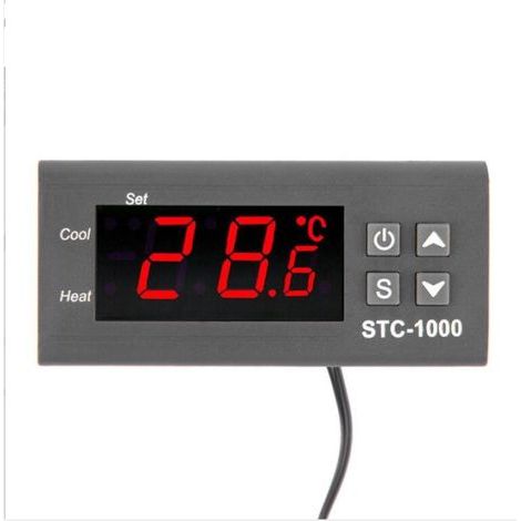 Piece Digital Temperature Controller AC 110V-220V 10A, Digital LED Display, Heating/Cooling Thermostat, 2 Relay Outputs with 1m NTC 10K Sensor Probe (1/4)