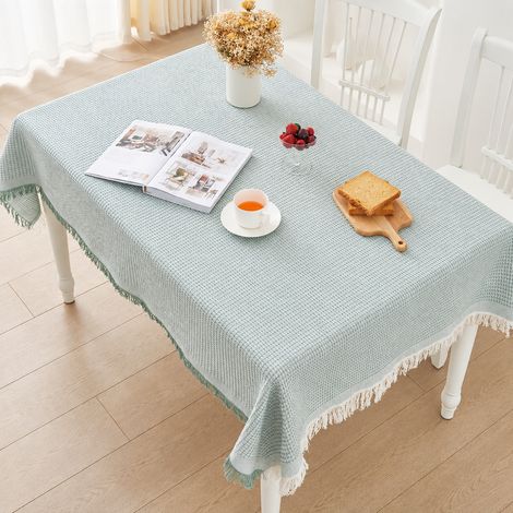Nappe vert herbe entrelacé nid d'abeille 180 x 180 cm avec franges incluses 33 × 24 × 6 cm 1,006 kg – Livraison gratuite