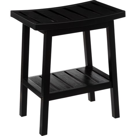 Taburete de bambú negro