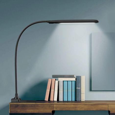 Lampe de Bureau à LED Lampe de Travail 9W Lampe de Table Lampe Architecte a pince 3 Modes de Couleur Flexible 360 Degrés Pour Apprendre, Lire, Travailler(Noir) (1/5)