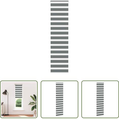 vidaXL Sonnenschutz -  Doppelrollo Dunkelgrau 65x200 cm Stoffbreite 60,9 cm Polyester (1/5)