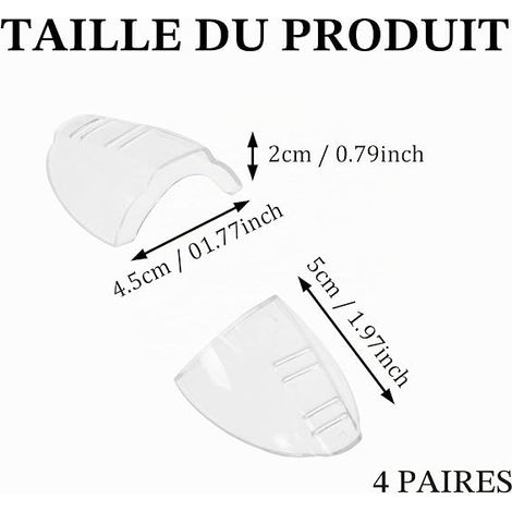 4 paires de protections latérales de lunettes transparentes pour les petites et moyennes tailles type de sécurité à glissière flexible universel (pour les largeurs jusqu'à 12 mm) (1/5)