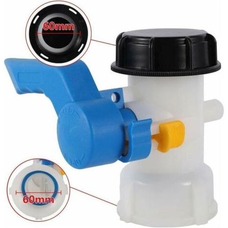 ALLIANDISUlisem – Adaptateur IBC 60 mm – Vanne cuve 1000 litres en plastique – Raccord étanche pour réservoir d'eau de pluie – Installation facile (1/5)